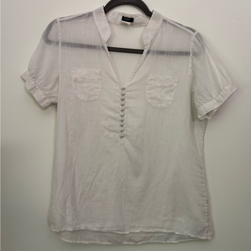 J.Crew White‎ Collared Blouse